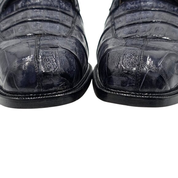 NEW Belvedere Exotic Navy Blue Crocodile Dress Shoes Men size 15 Split-toe Derby main image 7